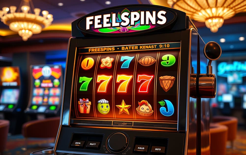 Spilleautomat med freespins-symboler og mynter