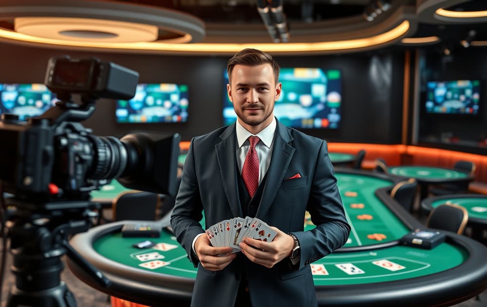 Live casino-studio med ekte dealer og HD-kameraer